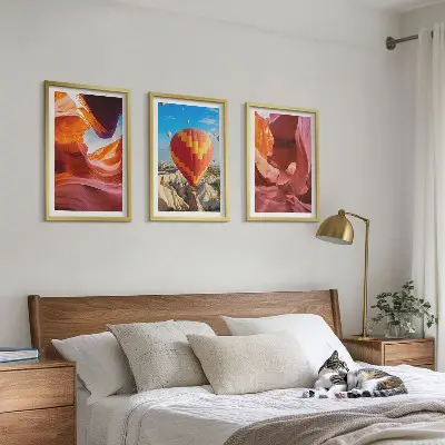 Three-piece wall art set desert gorges by balloon view