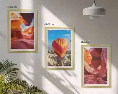 Three-piece wall art set desert gorges by balloon view