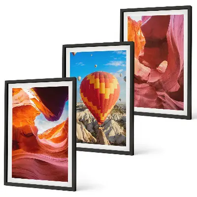 Three-piece wall art set desert gorges by balloon view