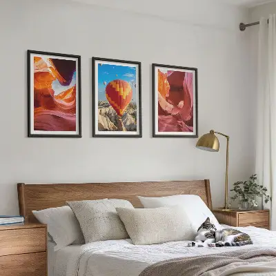 Three-piece wall art set desert gorges by balloon view