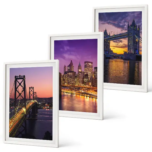 Wall art set Bridges, sun, city views