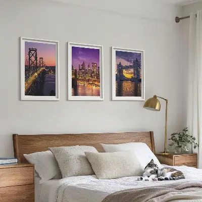Wall art set Bridges, sun, city views