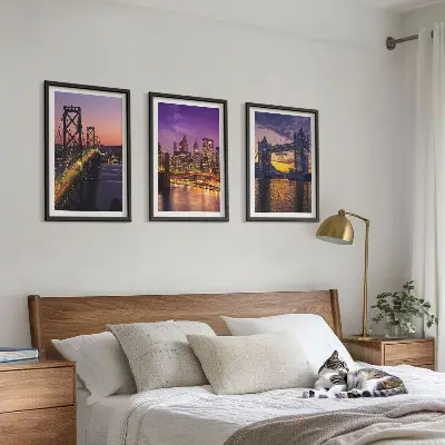 Wall art set Bridges, sun, city views