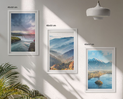 Wall art set Mountain landscapes waterfalls