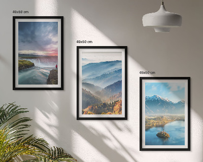 Wall art set Mountain landscapes waterfalls