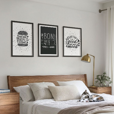 Wall art set Graphics food culinary slogans