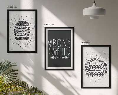 Wall art set Graphics food culinary slogans