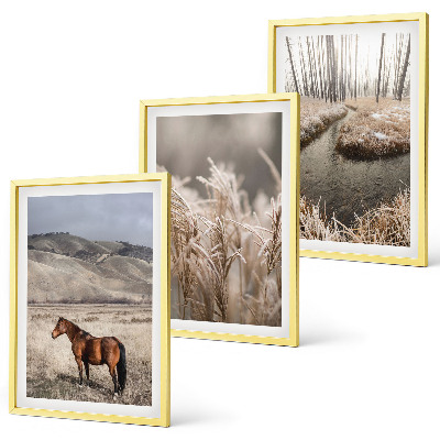 Wall art set Horses landscape grass stream