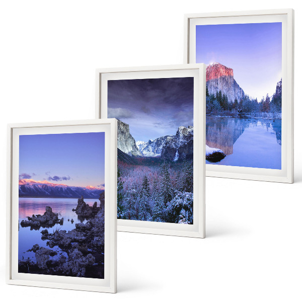 Wall art set Mountain landscapes, sunset, water