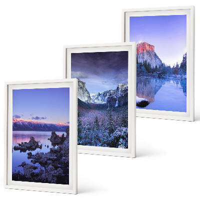 Wall art set Mountain landscapes, sunset, water