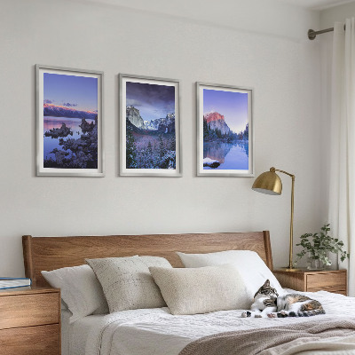 Wall art set Mountain landscapes, sunset, water