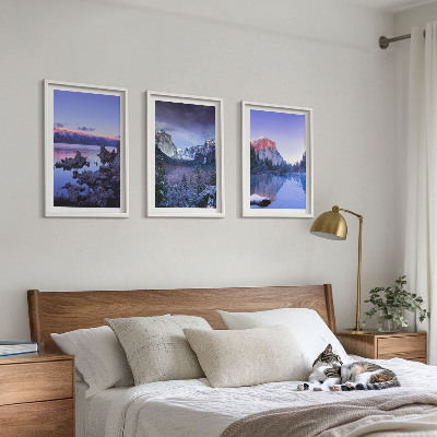 Wall art set Mountain landscapes, sunset, water