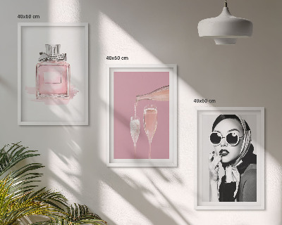 Three-piece wall art piece Stylish pink accessories