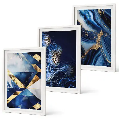 Abstract elegant patterns framed wall art set of 3 pieces