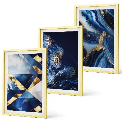 Abstract elegant patterns framed wall art set of 3 pieces