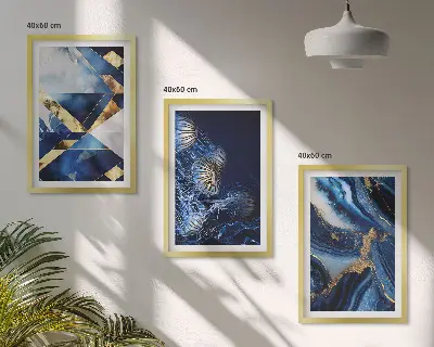 Abstract elegant patterns framed wall art set of 3 pieces