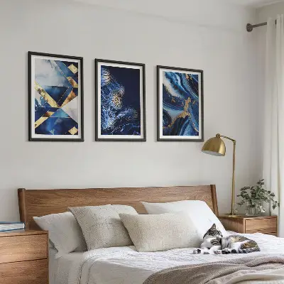 Abstract elegant patterns framed wall art set of 3 pieces