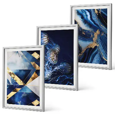 Abstract elegant patterns framed wall art set of 3 pieces