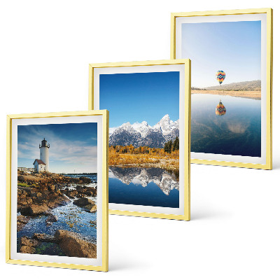 Wall art set Views of nature, lighthouse, mountains, balloon