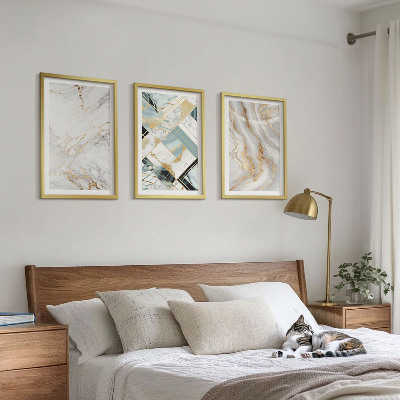 Three-piece wall art piece Elegant marble patterns