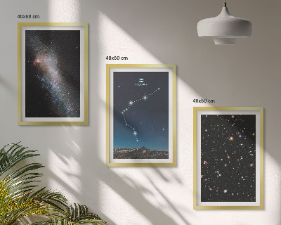 Three-piece wall art piece Galaxy space Aquarius