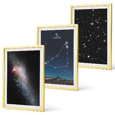 Wall art set Capricorn constellation galaxy