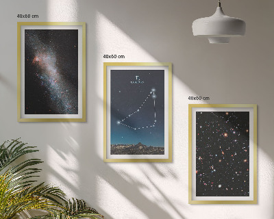 Wall art set Capricorn constellation galaxy