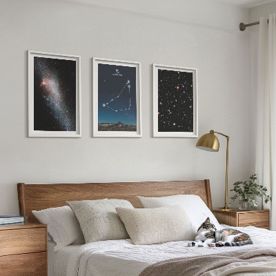 Wall art set Capricorn constellation galaxy