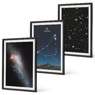 Wall art set Capricorn constellation galaxy