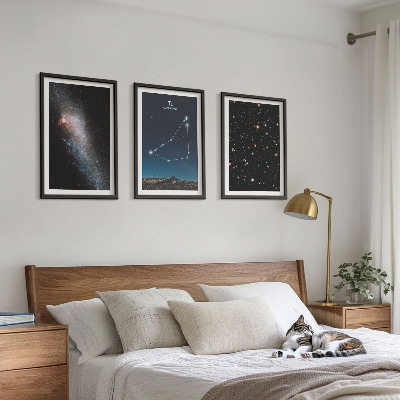 Wall art set Capricorn constellation galaxy