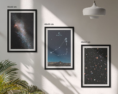 Wall art set Capricorn constellation galaxy