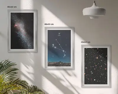 Cosmic landscapes of galaxies wall art set of 3 framed pieces