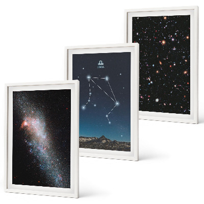 Wall art set Space galaxy Libra sky