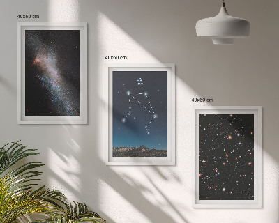 Wall art set Space galaxy Libra sky