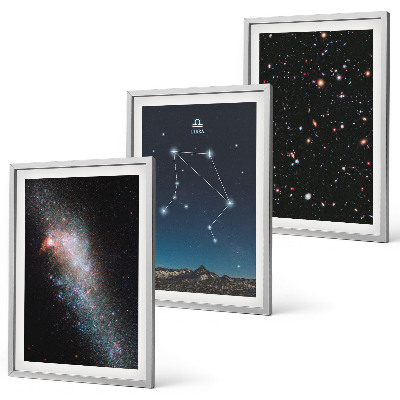 Wall art set Space galaxy Libra sky