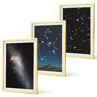 Three-piece wall art piece Galaxies constellations space Sagittarius