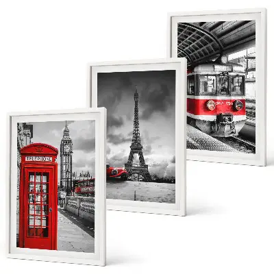 London and Paris transport wall art set featuring iconic city transit illustrations