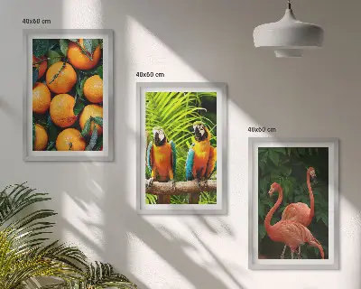 Wall art set fruity accents in the tropics theme