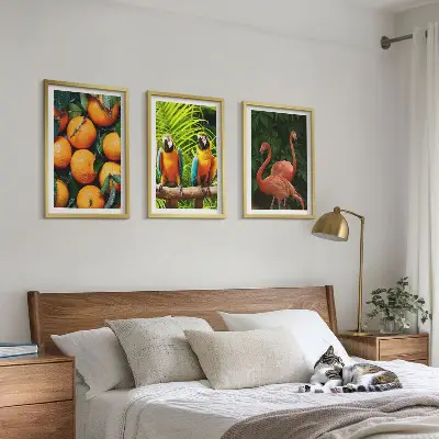 Wall art set fruity accents in the tropics theme