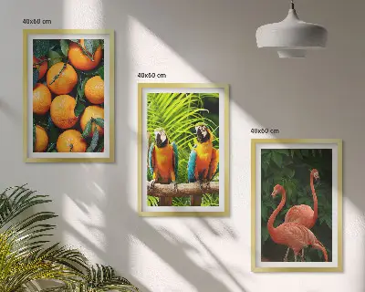 Wall art set fruity accents in the tropics theme