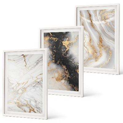 Wall art set Abstract white black patterns