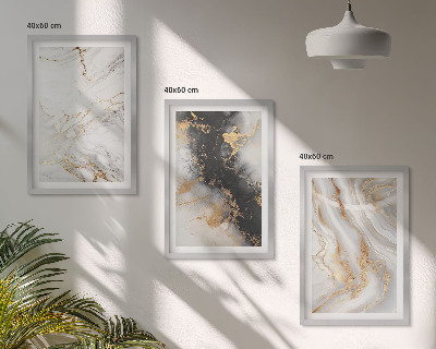 Wall art set Abstract white black patterns