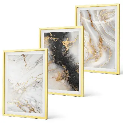Wall art set with abstract black and white patterns