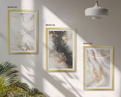 Wall art set Abstract white black patterns