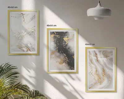 Wall art set with abstract black and white patterns