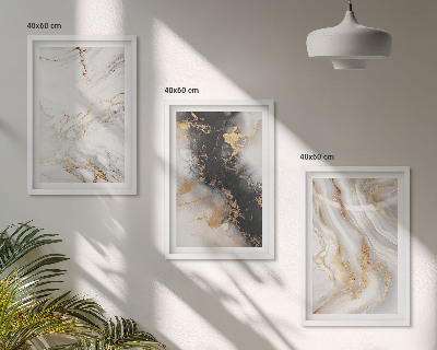 Wall art set Abstract white black patterns