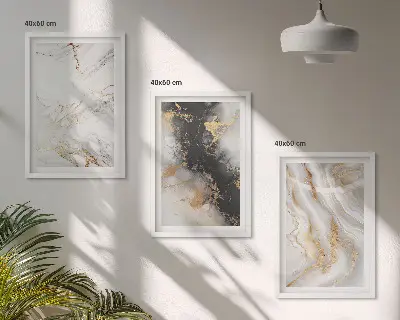 Wall art set with abstract black and white patterns
