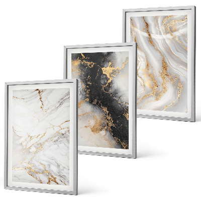 Wall art set Abstract white black patterns