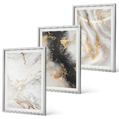 Wall art set with abstract black and white patterns