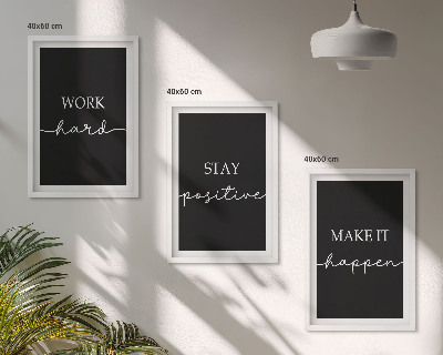 Three-piece wall art piece Elegant motifs on black